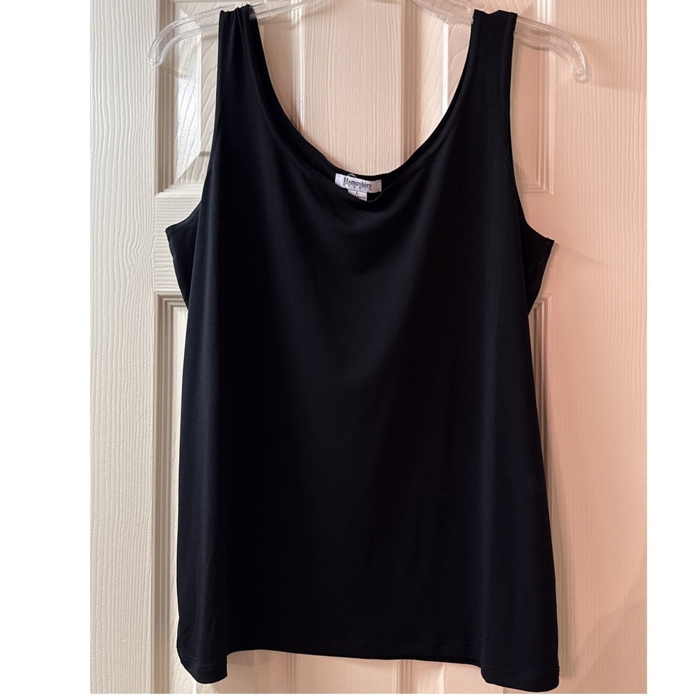 Hampshire Studio Black Scoop Neck Tank Top Sleeveless Shell Large